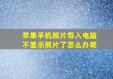 苹果手机照片导入电脑不显示照片了怎么办呢