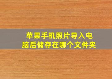 苹果手机照片导入电脑后储存在哪个文件夹