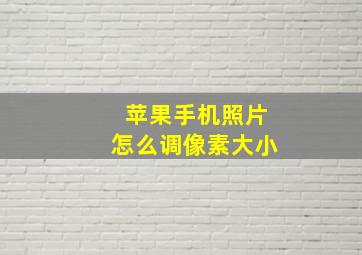 苹果手机照片怎么调像素大小