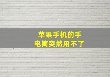 苹果手机的手电筒突然用不了