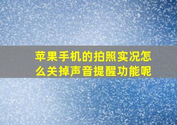 苹果手机的拍照实况怎么关掉声音提醒功能呢