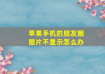 苹果手机的朋友圈图片不显示怎么办