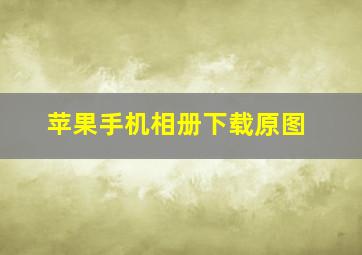 苹果手机相册下载原图