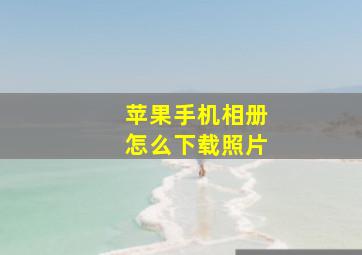 苹果手机相册怎么下载照片