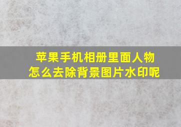 苹果手机相册里面人物怎么去除背景图片水印呢