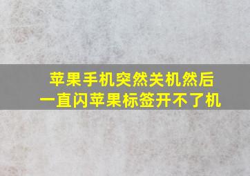 苹果手机突然关机然后一直闪苹果标签开不了机