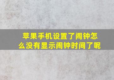 苹果手机设置了闹钟怎么没有显示闹钟时间了呢