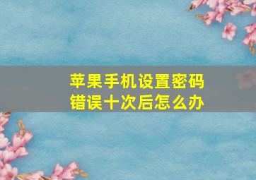 苹果手机设置密码错误十次后怎么办