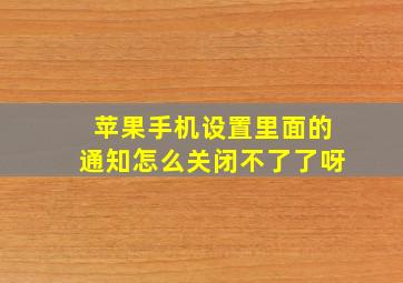 苹果手机设置里面的通知怎么关闭不了了呀