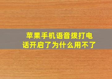 苹果手机语音拨打电话开启了为什么用不了