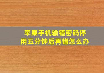 苹果手机输错密码停用五分钟后再错怎么办