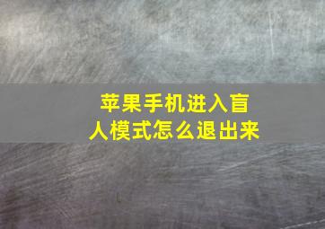 苹果手机进入盲人模式怎么退出来