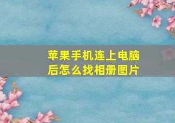 苹果手机连上电脑后怎么找相册图片