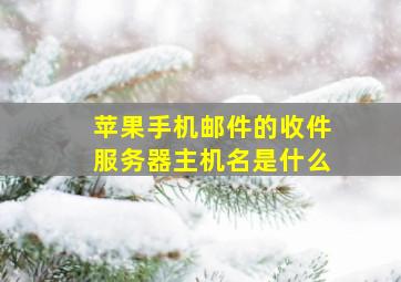 苹果手机邮件的收件服务器主机名是什么