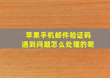 苹果手机邮件验证码遇到问题怎么处理的呢