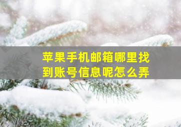 苹果手机邮箱哪里找到账号信息呢怎么弄