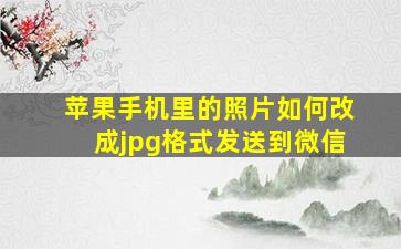 苹果手机里的照片如何改成jpg格式发送到微信