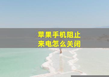 苹果手机阻止来电怎么关闭