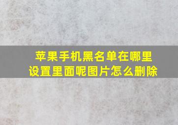 苹果手机黑名单在哪里设置里面呢图片怎么删除