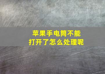 苹果手电筒不能打开了怎么处理呢