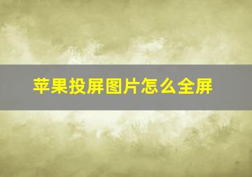 苹果投屏图片怎么全屏