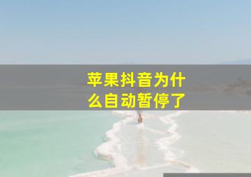 苹果抖音为什么自动暂停了