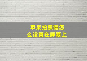 苹果拍照键怎么设置在屏幕上