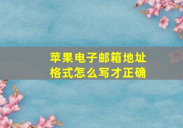 苹果电子邮箱地址格式怎么写才正确