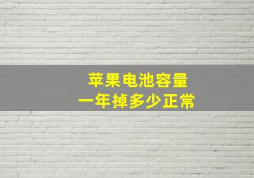 苹果电池容量一年掉多少正常