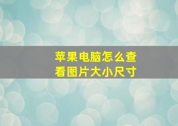 苹果电脑怎么查看图片大小尺寸