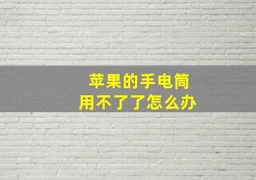 苹果的手电筒用不了了怎么办