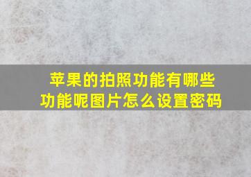 苹果的拍照功能有哪些功能呢图片怎么设置密码