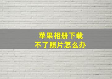 苹果相册下载不了照片怎么办