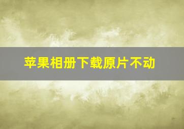 苹果相册下载原片不动