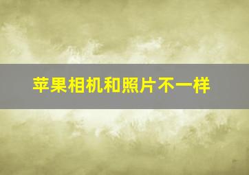 苹果相机和照片不一样