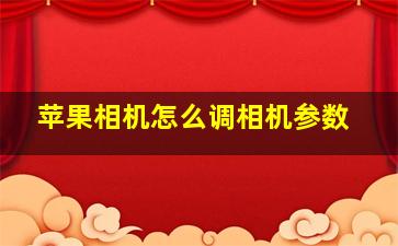 苹果相机怎么调相机参数