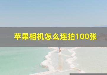 苹果相机怎么连拍100张