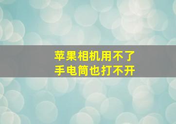 苹果相机用不了手电筒也打不开