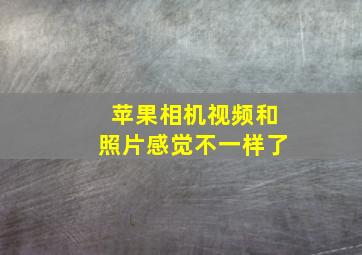 苹果相机视频和照片感觉不一样了