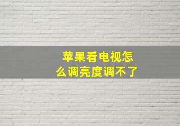 苹果看电视怎么调亮度调不了