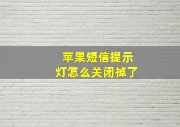 苹果短信提示灯怎么关闭掉了