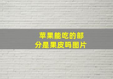 苹果能吃的部分是果皮吗图片