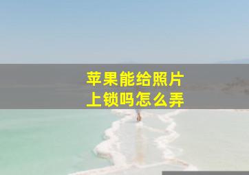 苹果能给照片上锁吗怎么弄