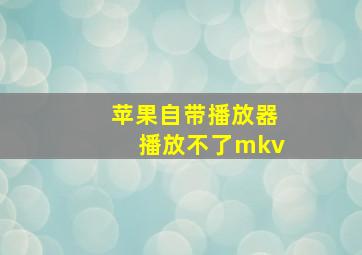 苹果自带播放器播放不了mkv