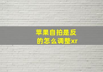 苹果自拍是反的怎么调整xr