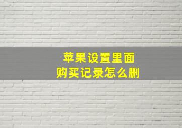 苹果设置里面购买记录怎么删