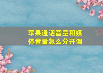 苹果通话音量和媒体音量怎么分开调