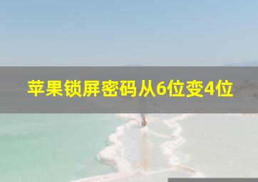 苹果锁屏密码从6位变4位