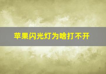 苹果闪光灯为啥打不开