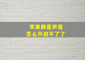 苹果静音声音怎么开启不了了